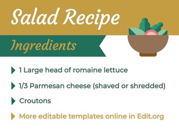 Editable Cooking Recipes Templates
